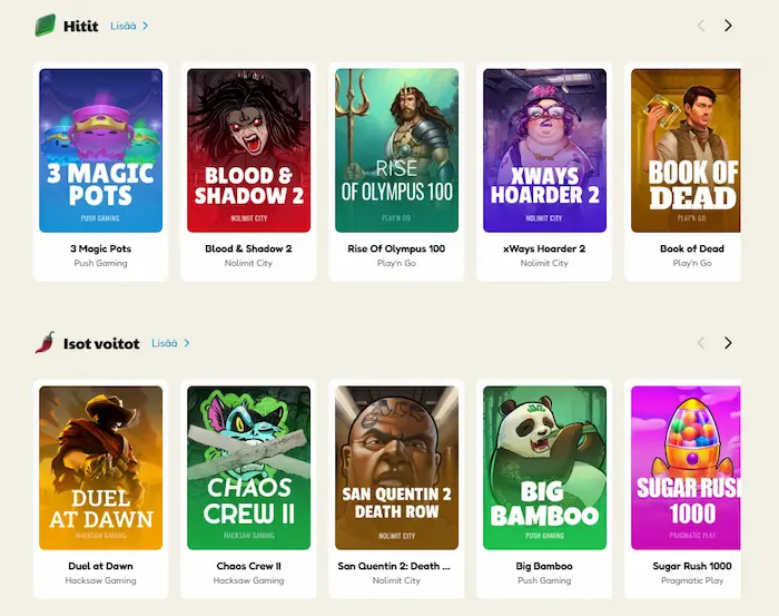 Pelikioski casino Suomi pelit